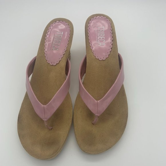 Pink Wedge with Weave Detail on Heels Size 7.5 - Picture 2 of 5